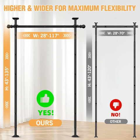 AKTOP no-drill installation curtain rod preserves walls while partitioning rooms.
