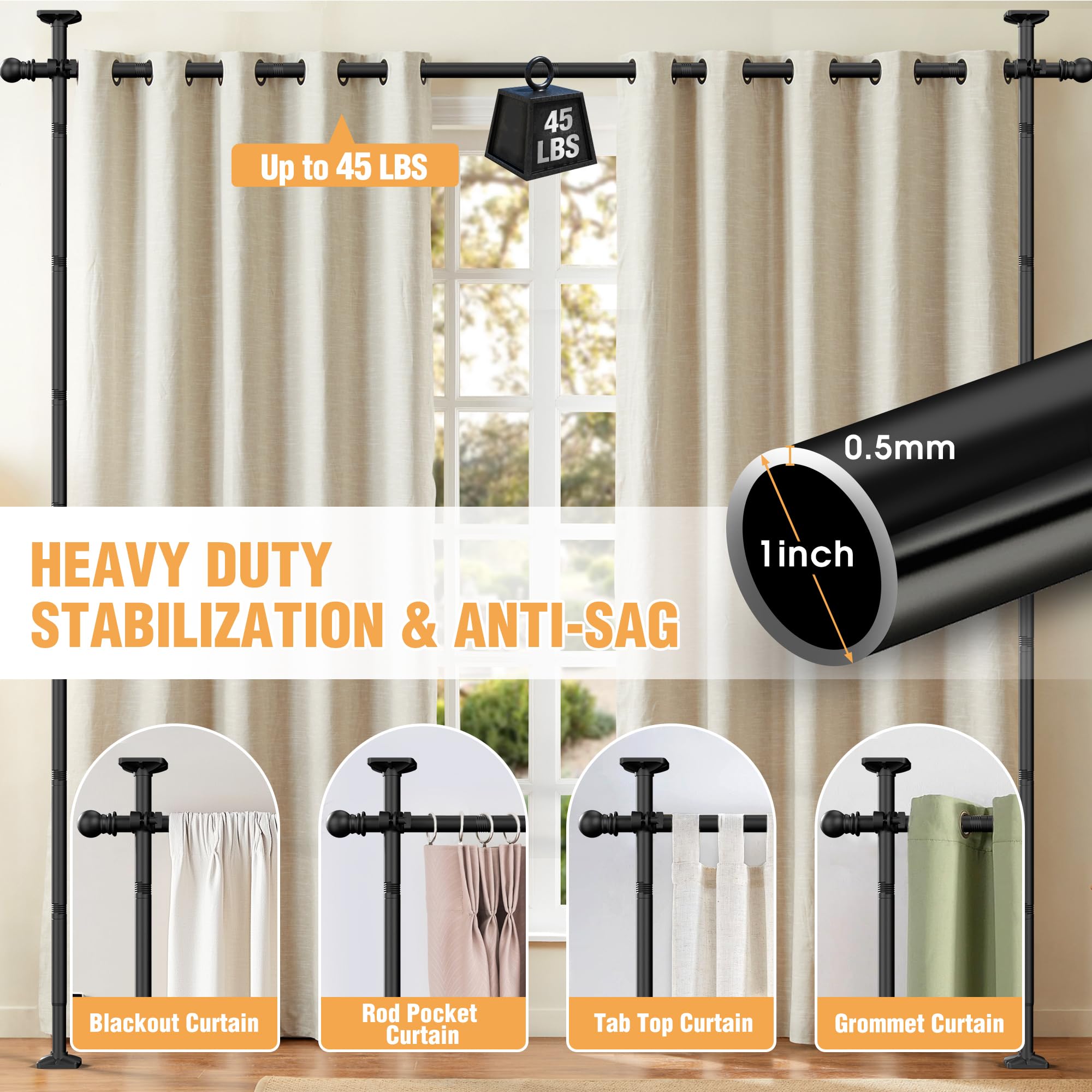 AKTOP pre-connected rods simplify setup for quick installation.