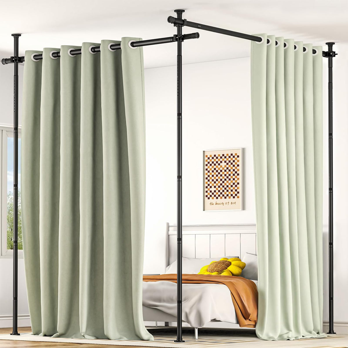 AKTOP room divider extended-height setup for flexible living spaces.