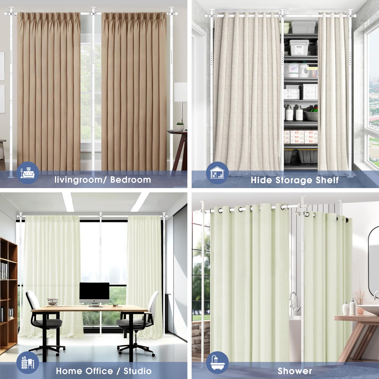 AKTOP room divider supports horizontal and L-shaped layouts for varied rooms.