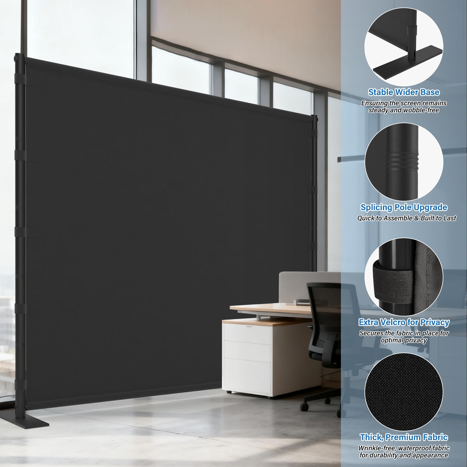 AKTOP room divider stored in carrying bag for easy transport.