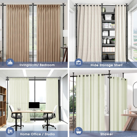 AKTOP L-shaped setup fits compact rooms with privacy needs.