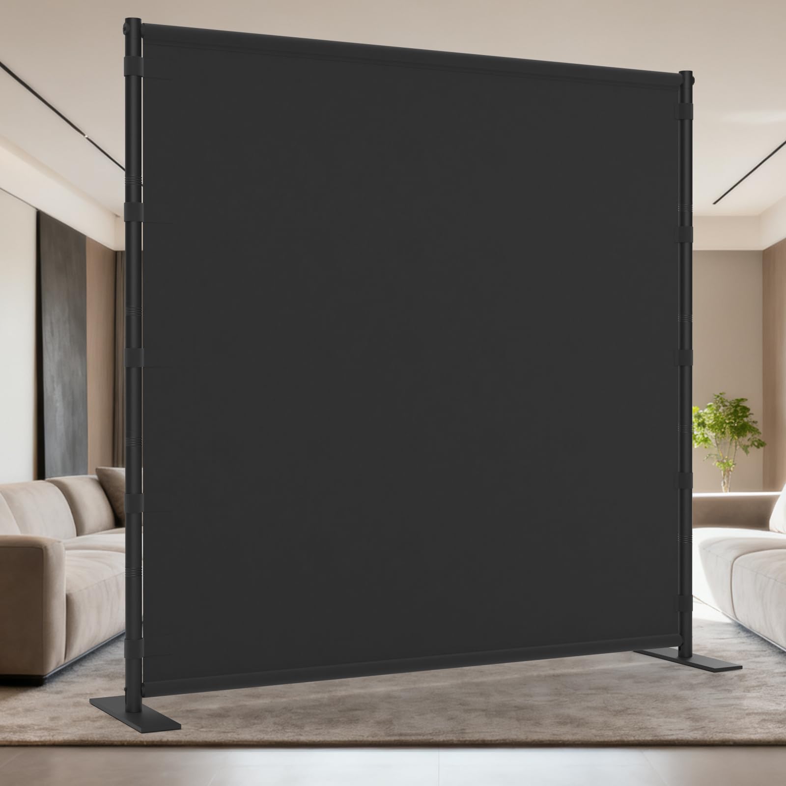 AKTOP room divider in a living room illustrating space separation.