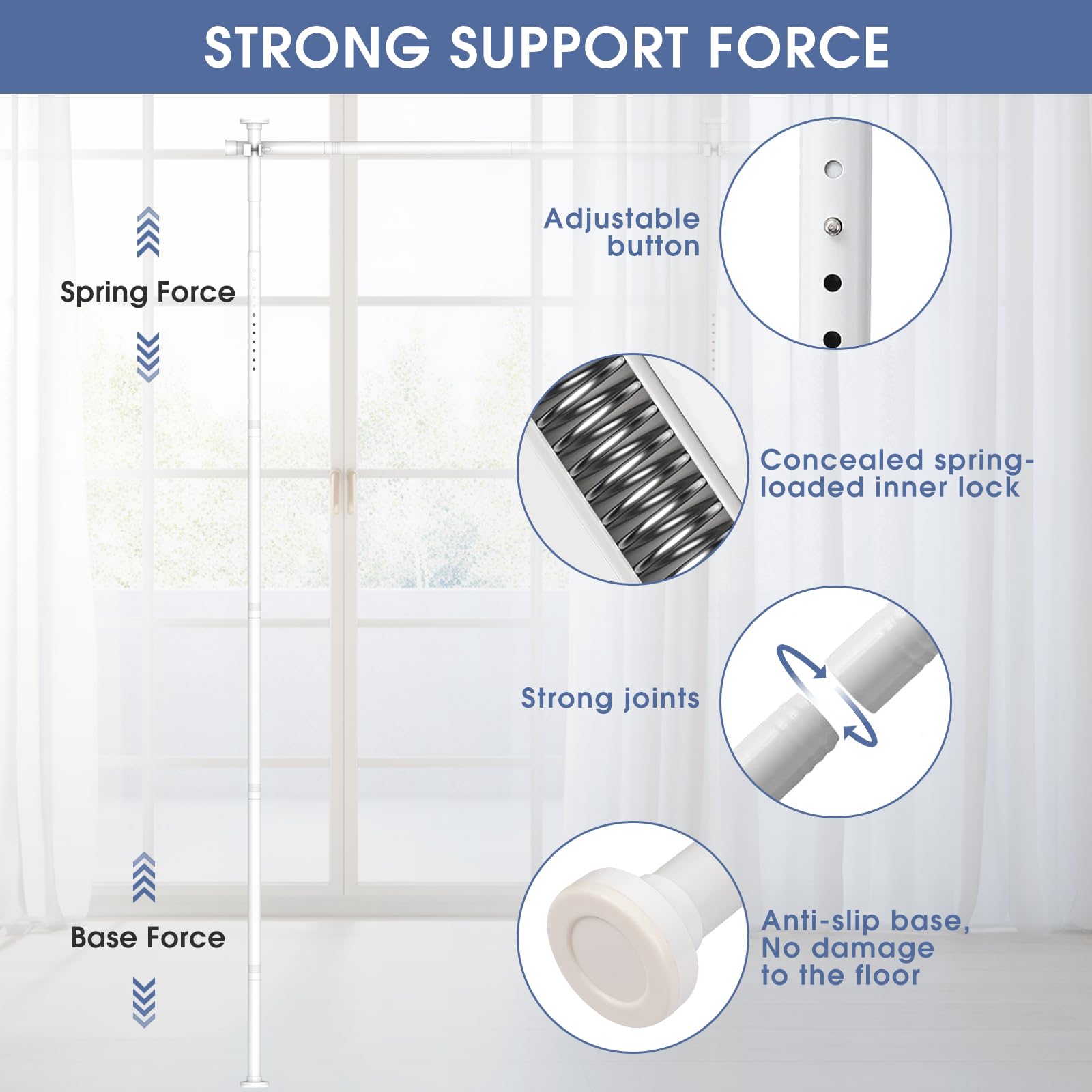 AKTOP room divider base features non-slip design for stable placement.