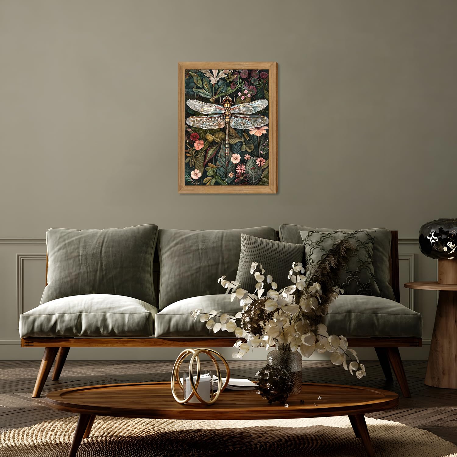 AKWISH accent wall art for living spaces creates a serene nature-inspired focal point.