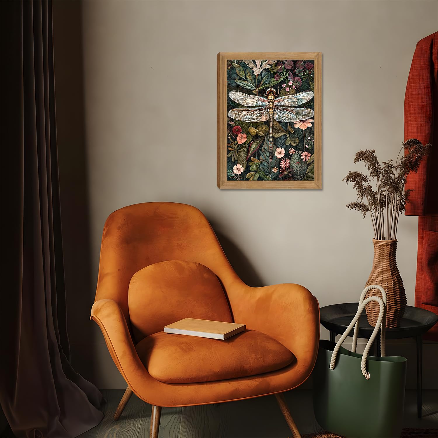 AKWISH dark green dragonfly wall decor brings nature vibes to bedrooms or offices.
