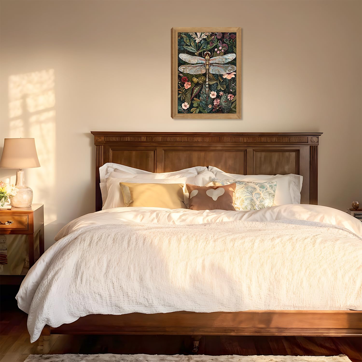 AKWISH vintage 3D textured mural in a wood frame elevates hallways and living spaces.