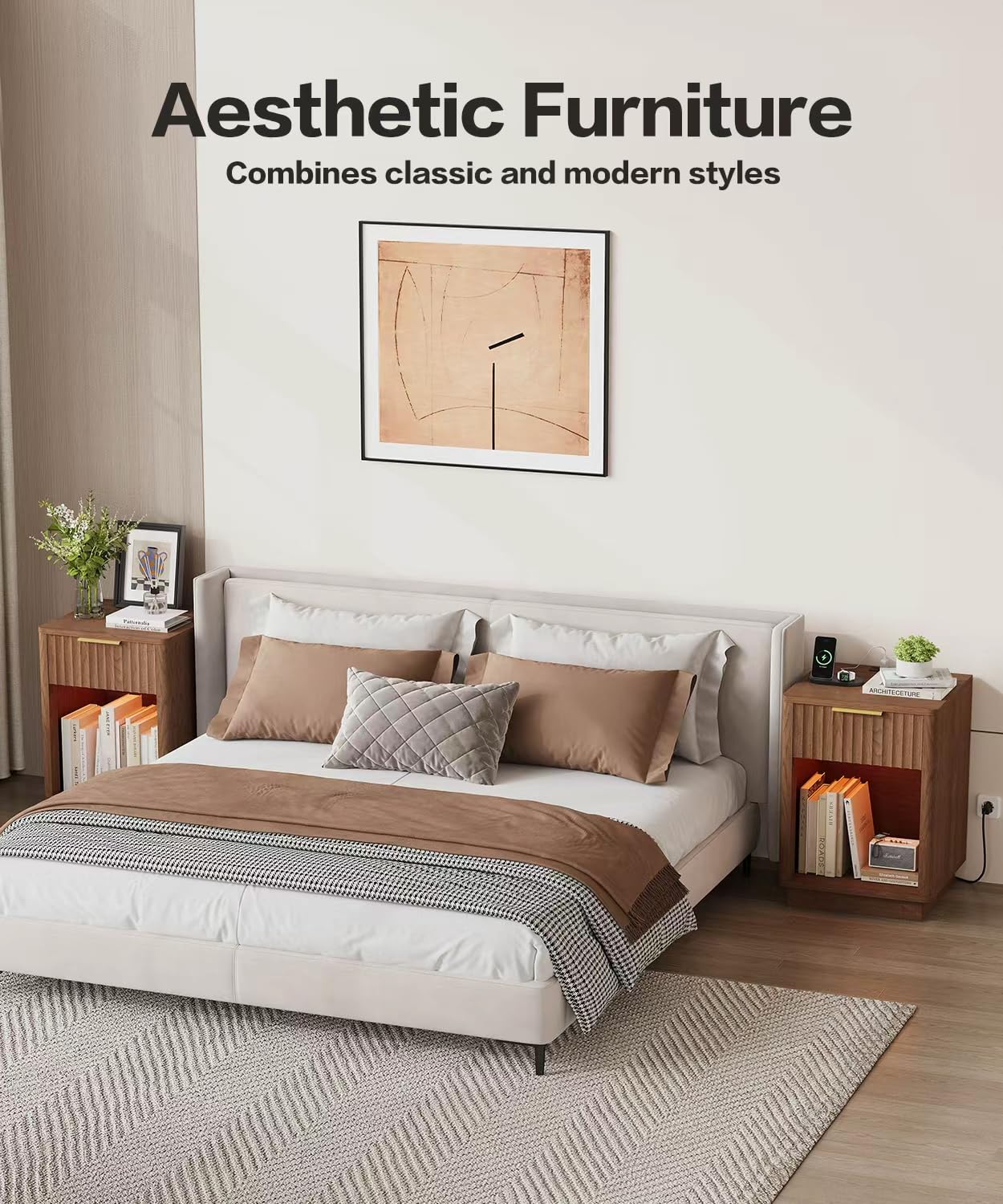Akxomel nightstand anti-tip design enhances safety for households with kids