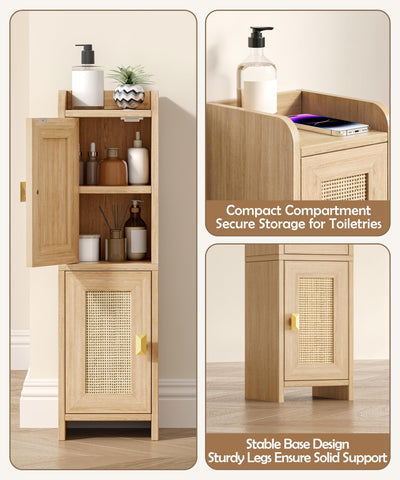 Akxomel rattan cabinet easy assembly with included hardware.