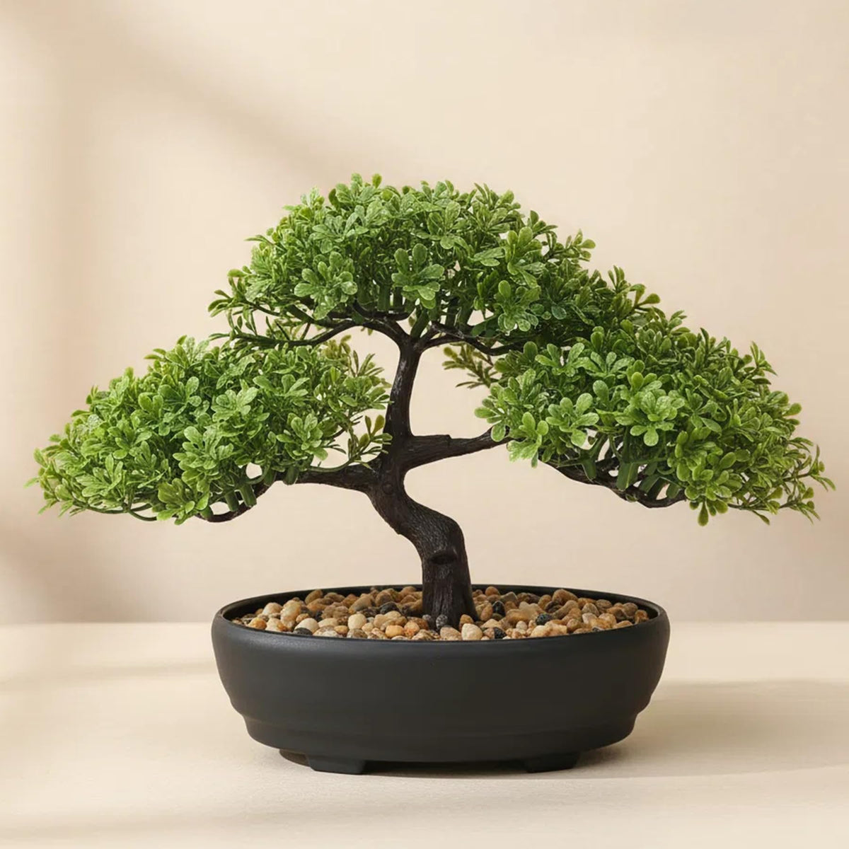 ALAGIRLS artificial bonsai tree with compact desk focus for elegant office decor