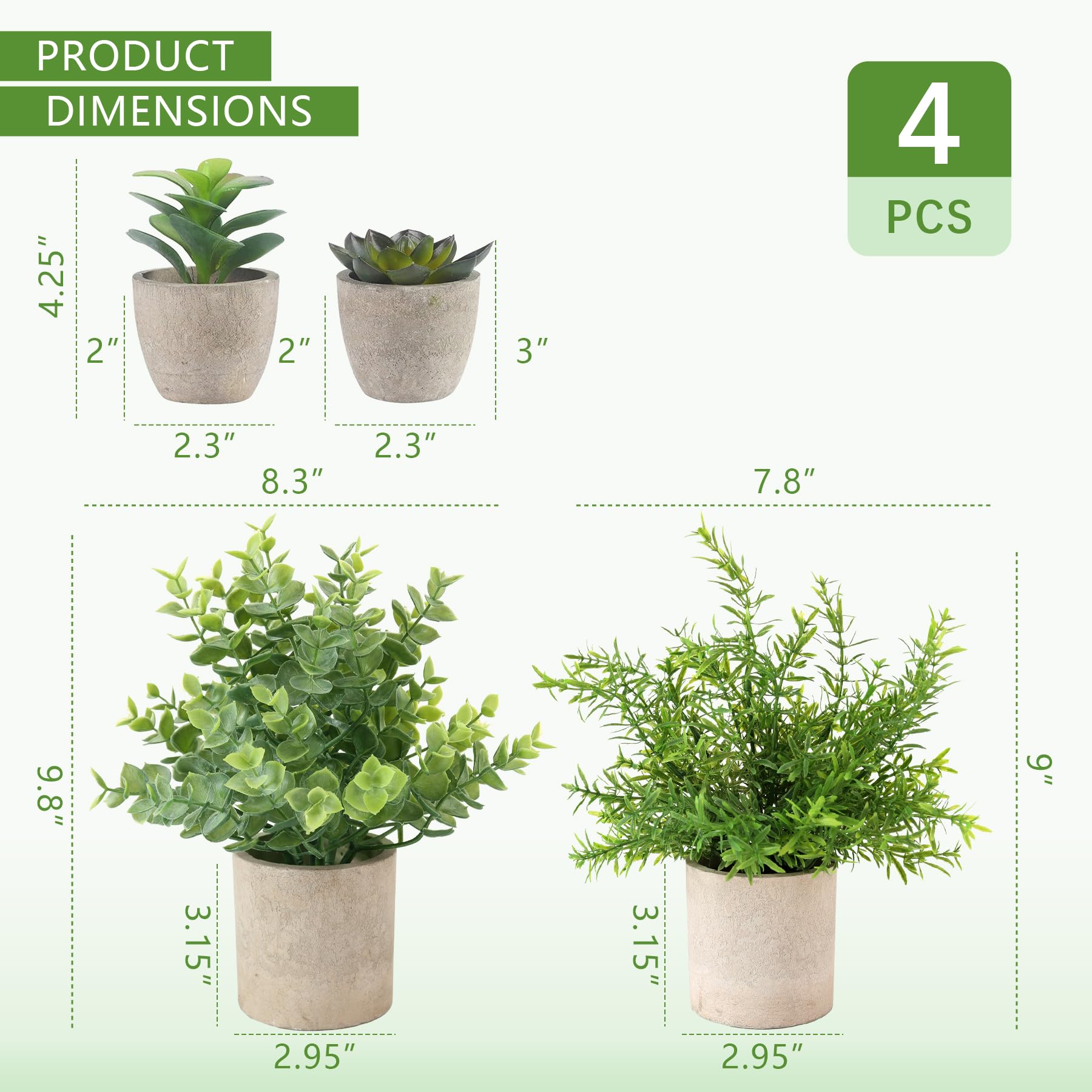 ALAGIRLS artificial eucalyptus 10-inch adds natural color to any room