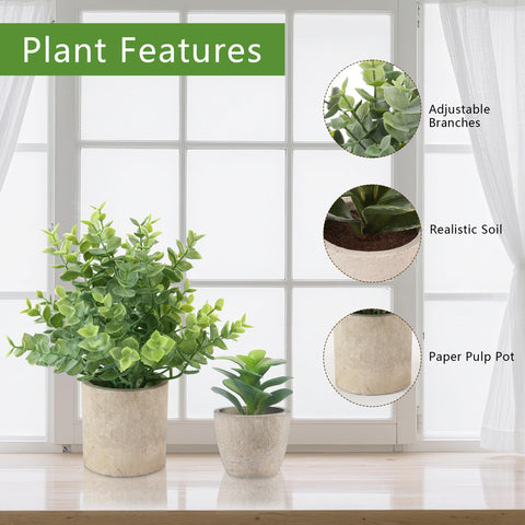 ALAGIRLS pulp pot artificial plants stay neat on shelves