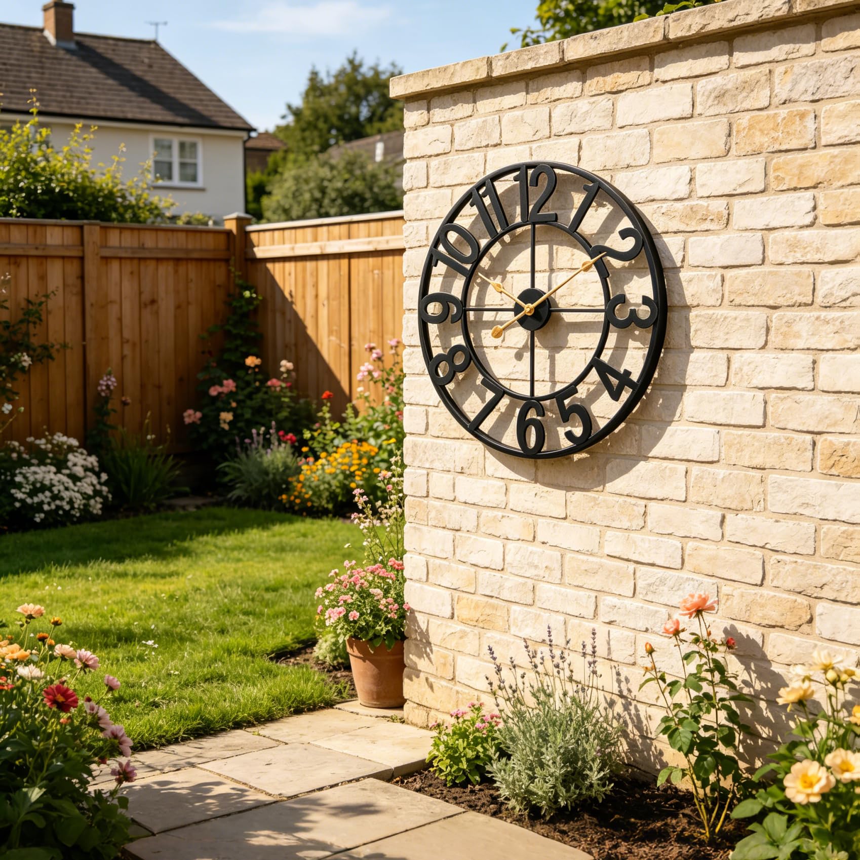 Alarmore outdoor clock battery operation using an easy AA battery.