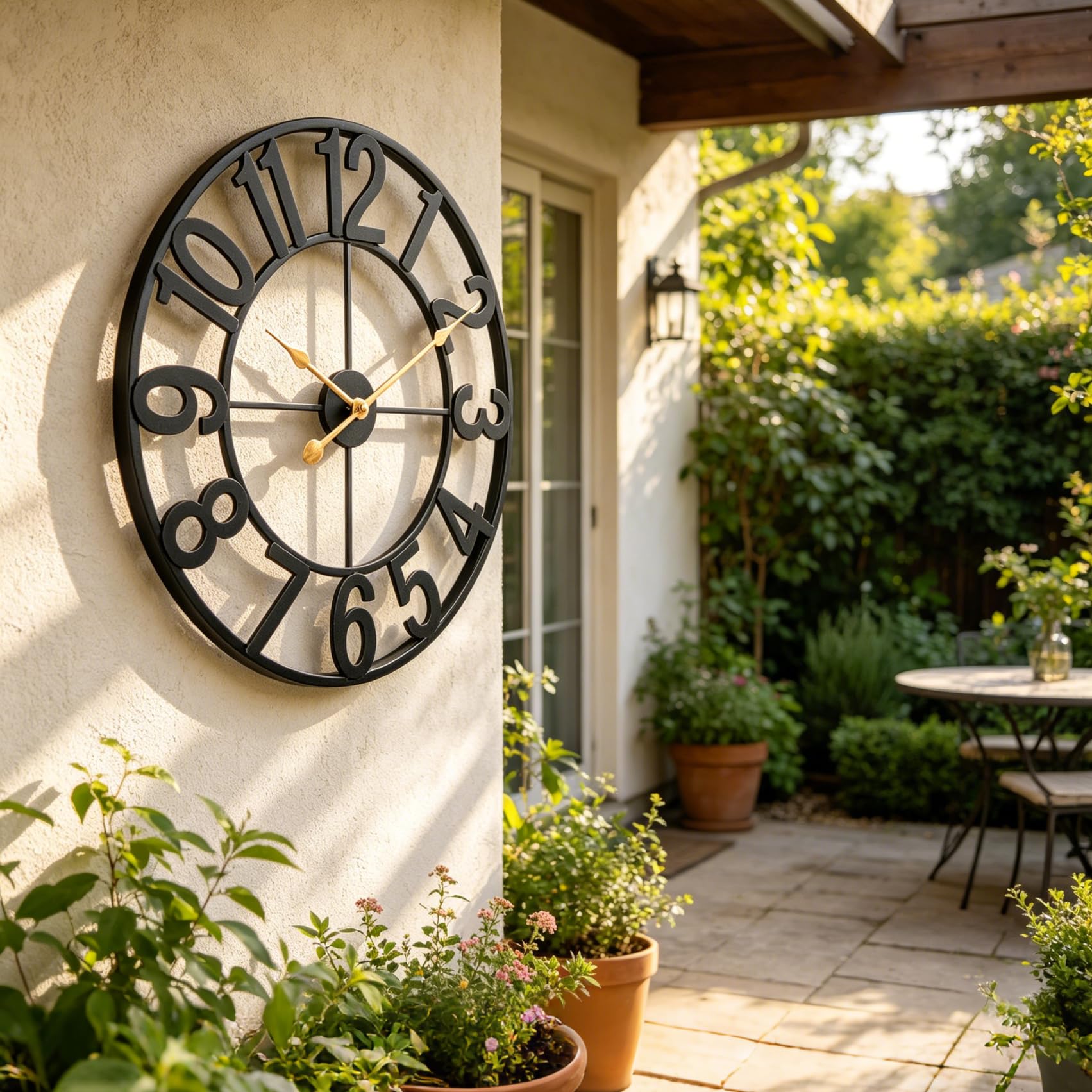 Alarmore vintage black frame highlighting rustic farmhouse style.