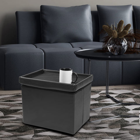 ALASDO storage ottoman 43L space, roomy storage for blankets and magazines.