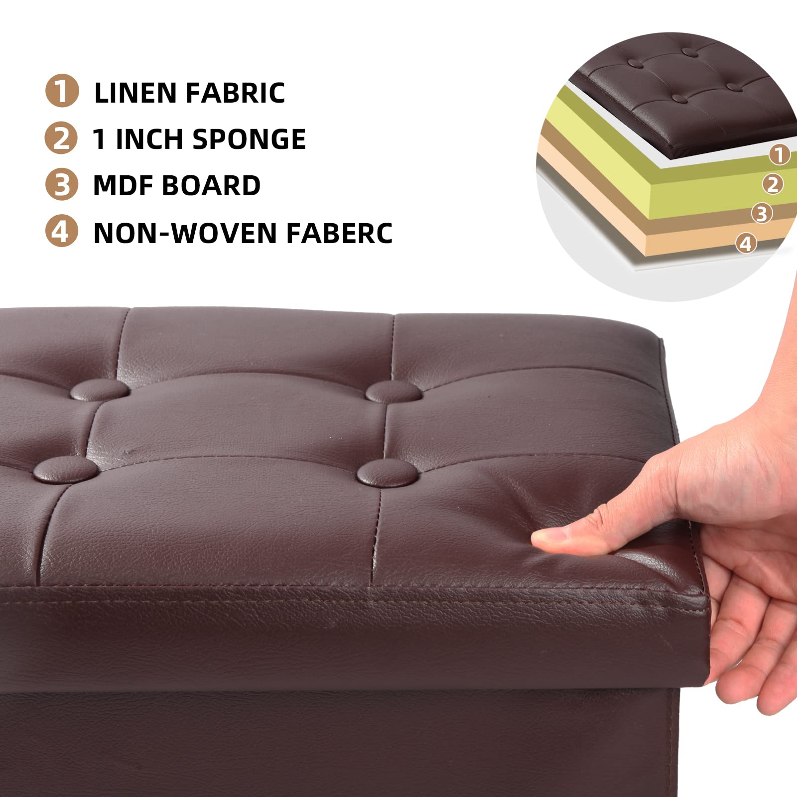 ALASDO folding storage ottoman in a dorm or bedroom setting