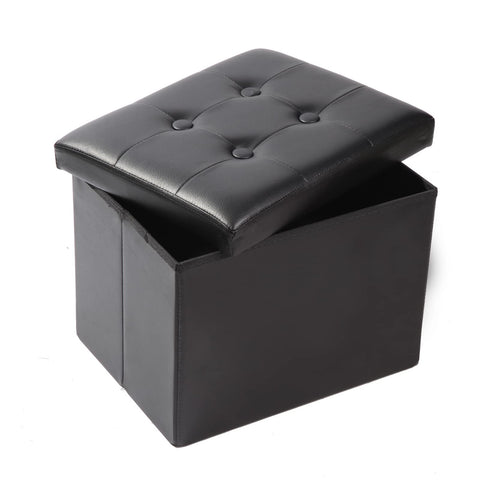 ALASDO storage ottoman closed-folded, compact bench with hidden storage.