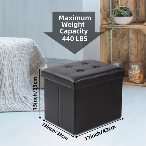 ALASDO storage ottoman folded-design, space-saving footstool for small rooms.