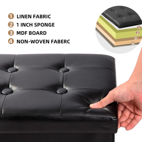 ALASDO storage ottoman living-room-use, versatile footrest and extra seating.