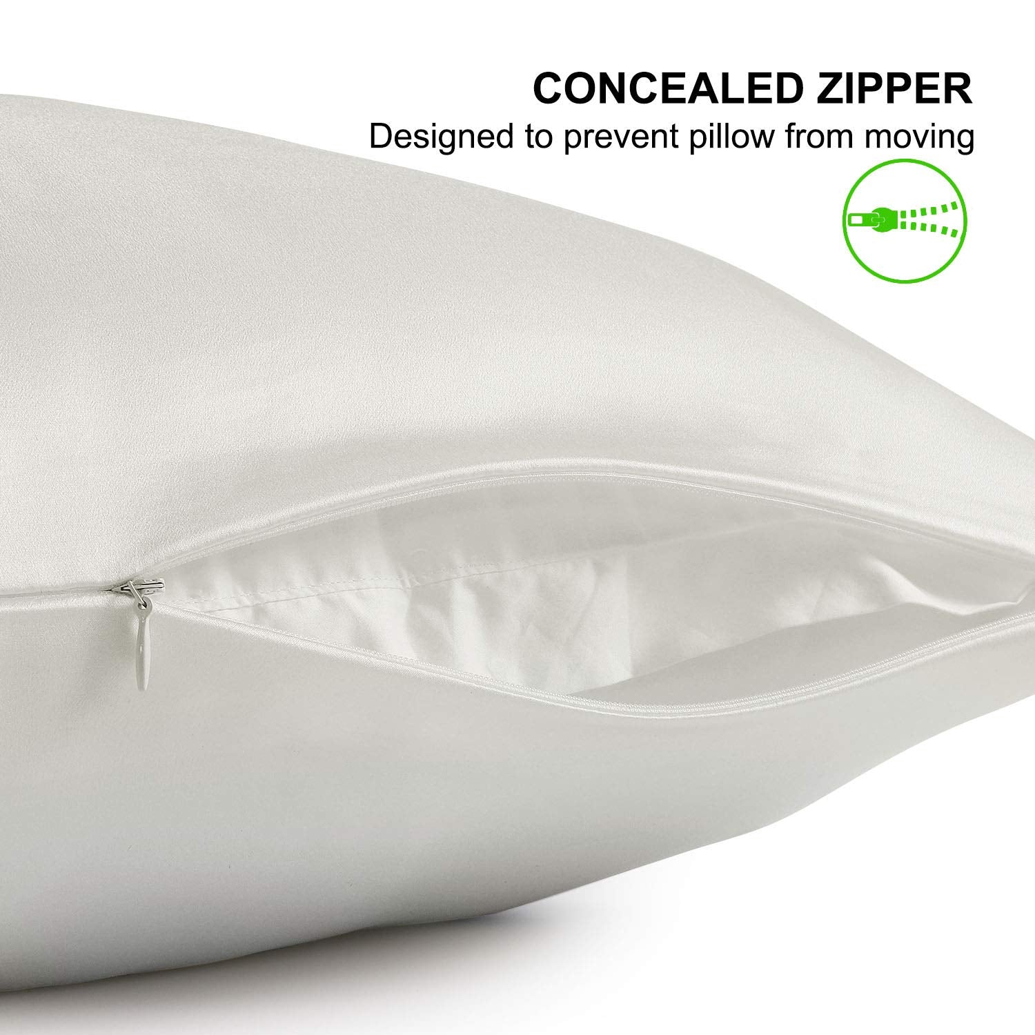 ALASKA BEAR pillowcase hidden zipper detail to keep pillow secure