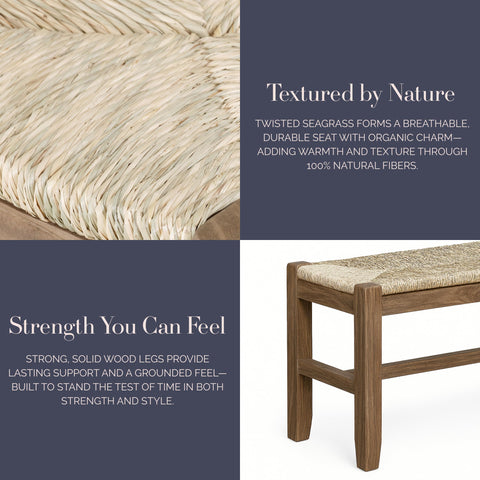 Alaterre Newport dining-area bench suited for casual dining and display.