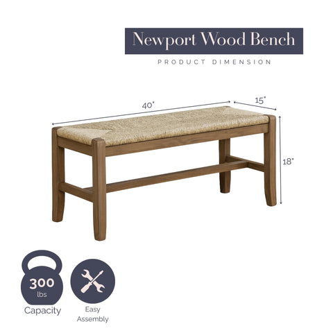 Detailed view of Alaterre Newport seagrass rush seat with natural texture.