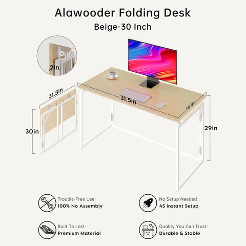 Alawooder compact desk fits tight spaces like dorms or apartments.