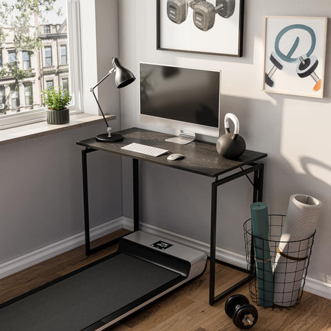 Alawooder desk metal frame and connectors emphasize sturdy, wobble-free study surface.
