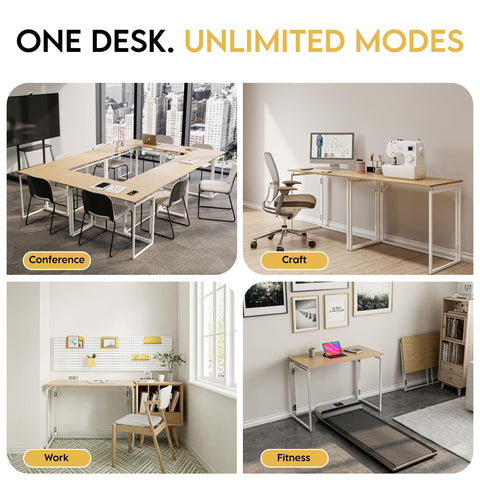Alawooder Folding Desk offers tool-free, quick setup.