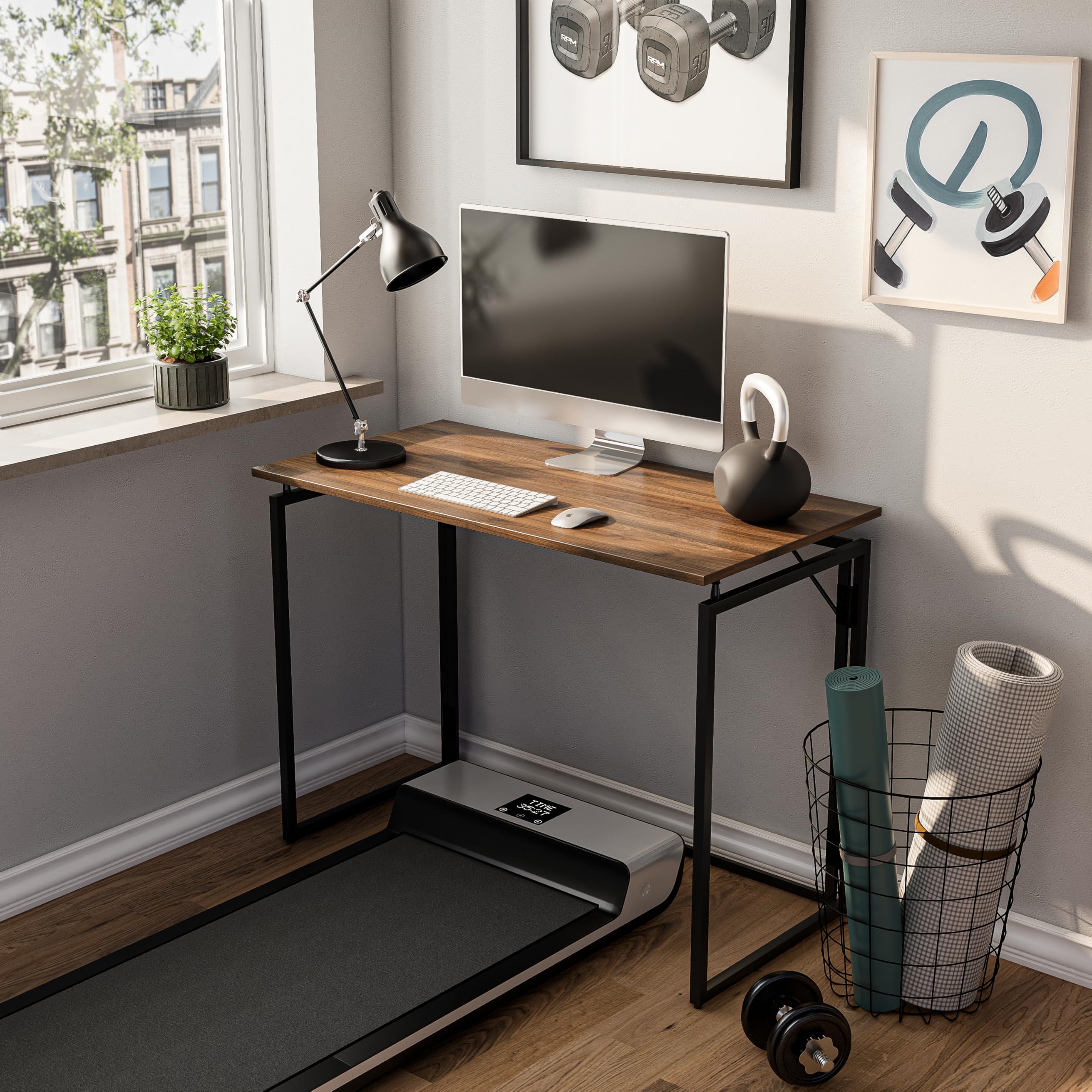 alawooder Folding Desk in ultra-compact folded form fits beside a door