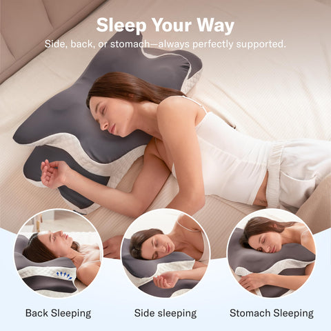 Alcedo Cervical Memory Foam Pillow neck support demonstrating ergonomic contour