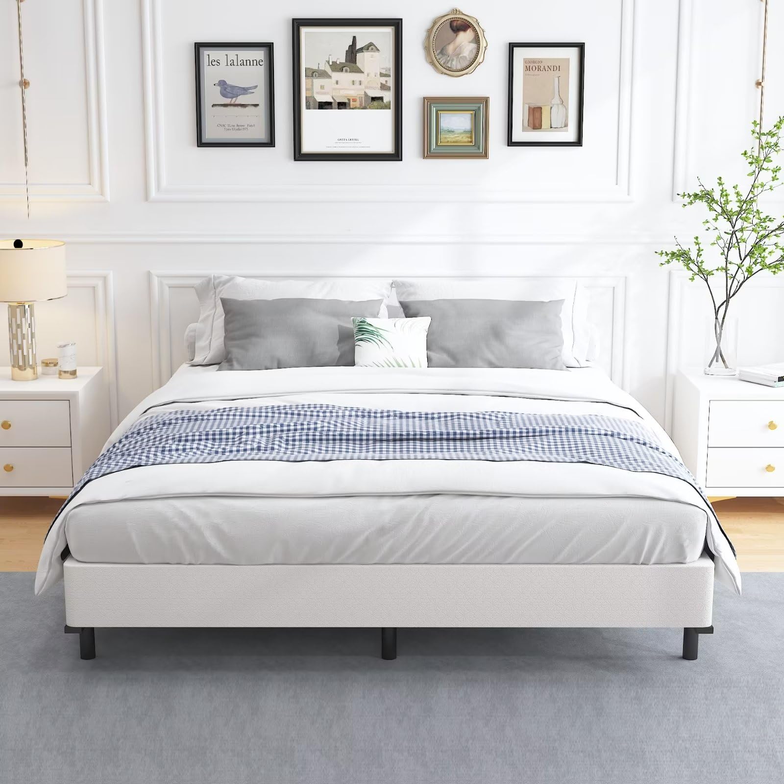 ALDRICH box spring durable fabric cover for simple cleaning.
