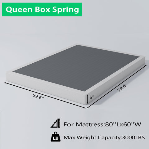 ALDRICH box spring low-profile 5-inch design fits under taller mattresses.