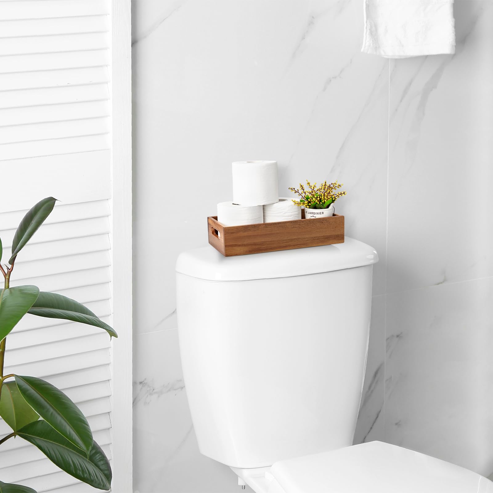 ALELION acacia wood basket shows natural grain in a durable finish