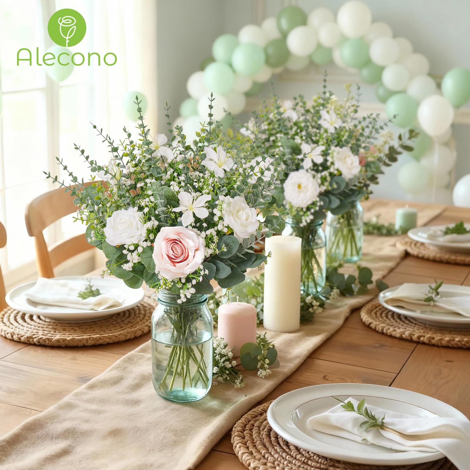 Alecono baby's breath artificial flowers 25pcs for airy filler