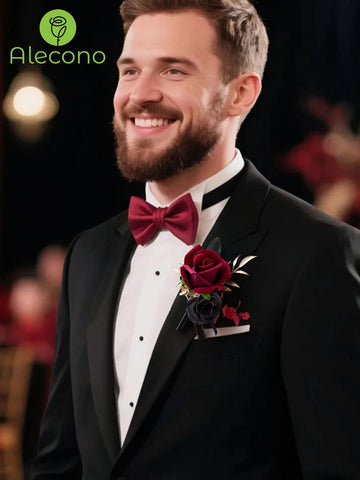 Alecono boutonniere pin-clip provides versatile wearing options.