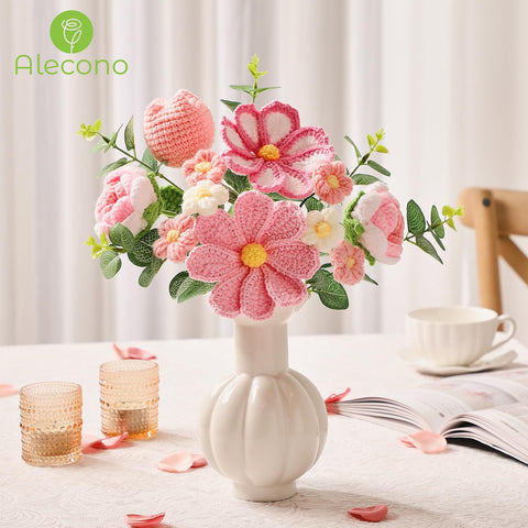 Alecono eucalyptus crochet leaves provide greenery-like flair without maintenance.