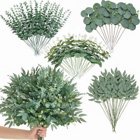 Alecono eucalyptus stems with mixed varieties for lush centerpieces and décor.