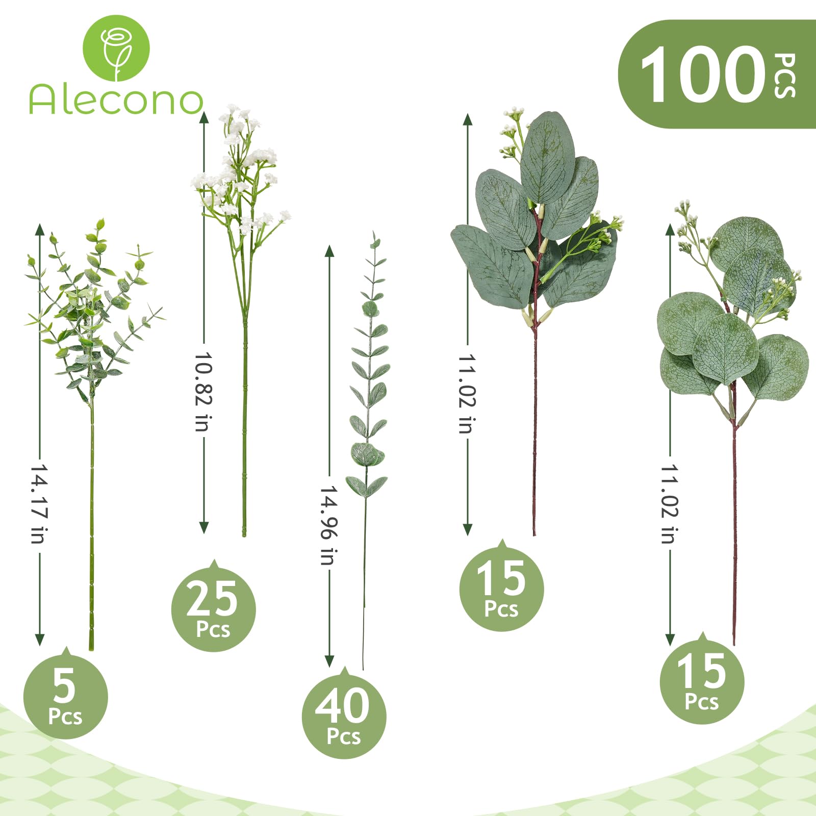 Alecono frosted finish greenery for premium authentic look