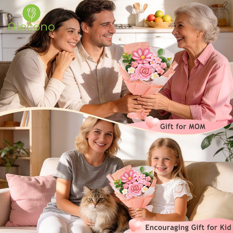 Alecono handmade bouquet 100% knitted by hand, unique artisanal piece.