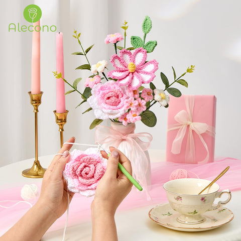 Alecono bouquet crafted from soft eco-friendly materials, pollen-free for allergy-friendly enjoyment.