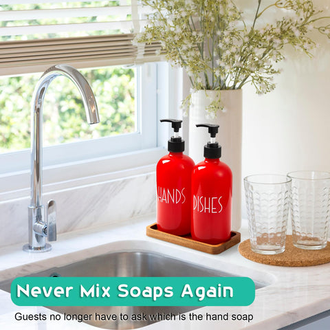 ALELION hand soap dispenser glass bottle ideal for easy refills.