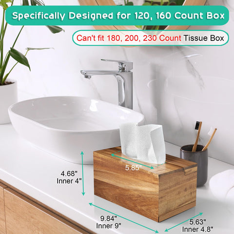 ALELION tissue box cover with magnetic bottom panel for secure movement.
