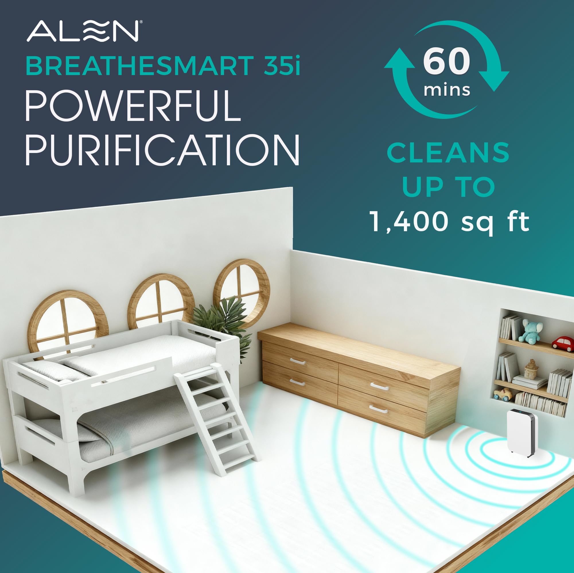 Alen BreatheSmart 35i odor filter replacement demonstrating odor-neutralizing capability.