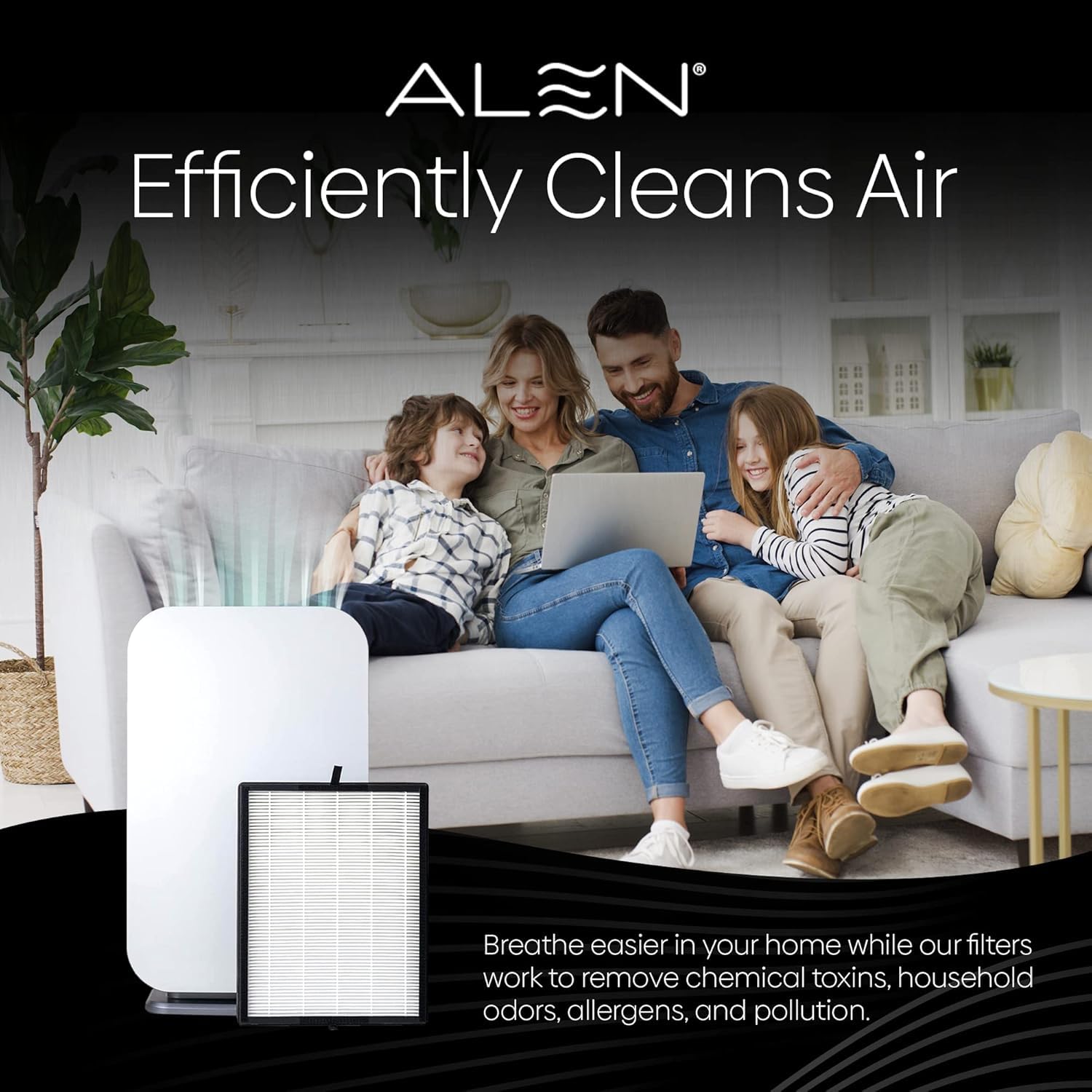 Alen carbon catalyst layer reduces household odors for a fresher home