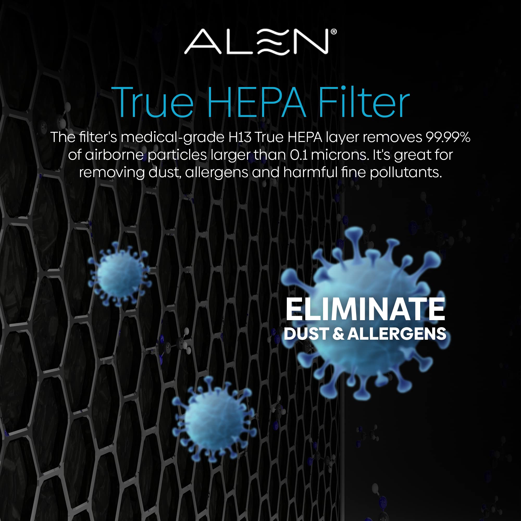 Alen filter with removable pre-filter for easy maintenance.