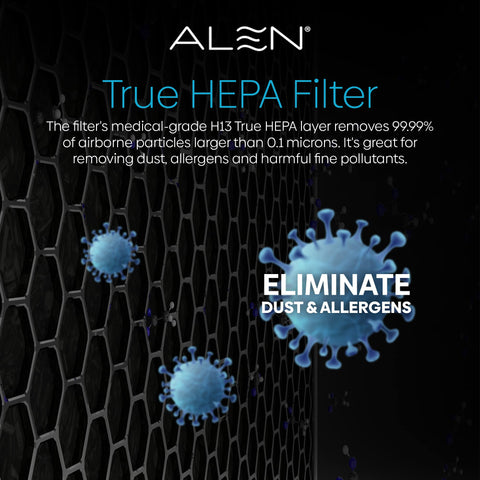 Alen filter with removable pre-filter for easy maintenance.