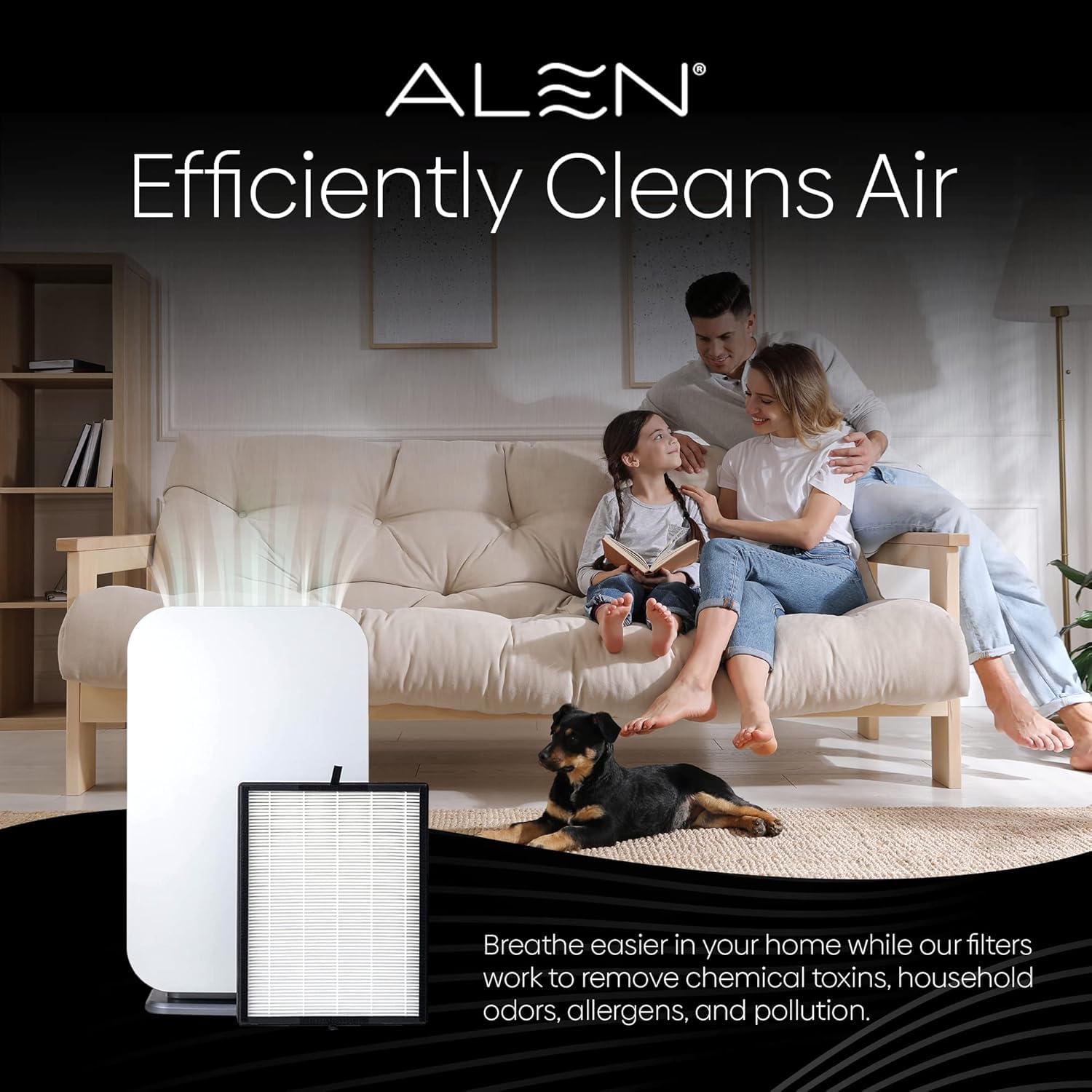 Alen pre-filter mesh close-up highlights dust and hair capture