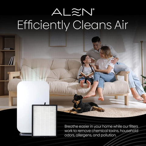 Alen pre-filter mesh close-up highlights dust and hair capture