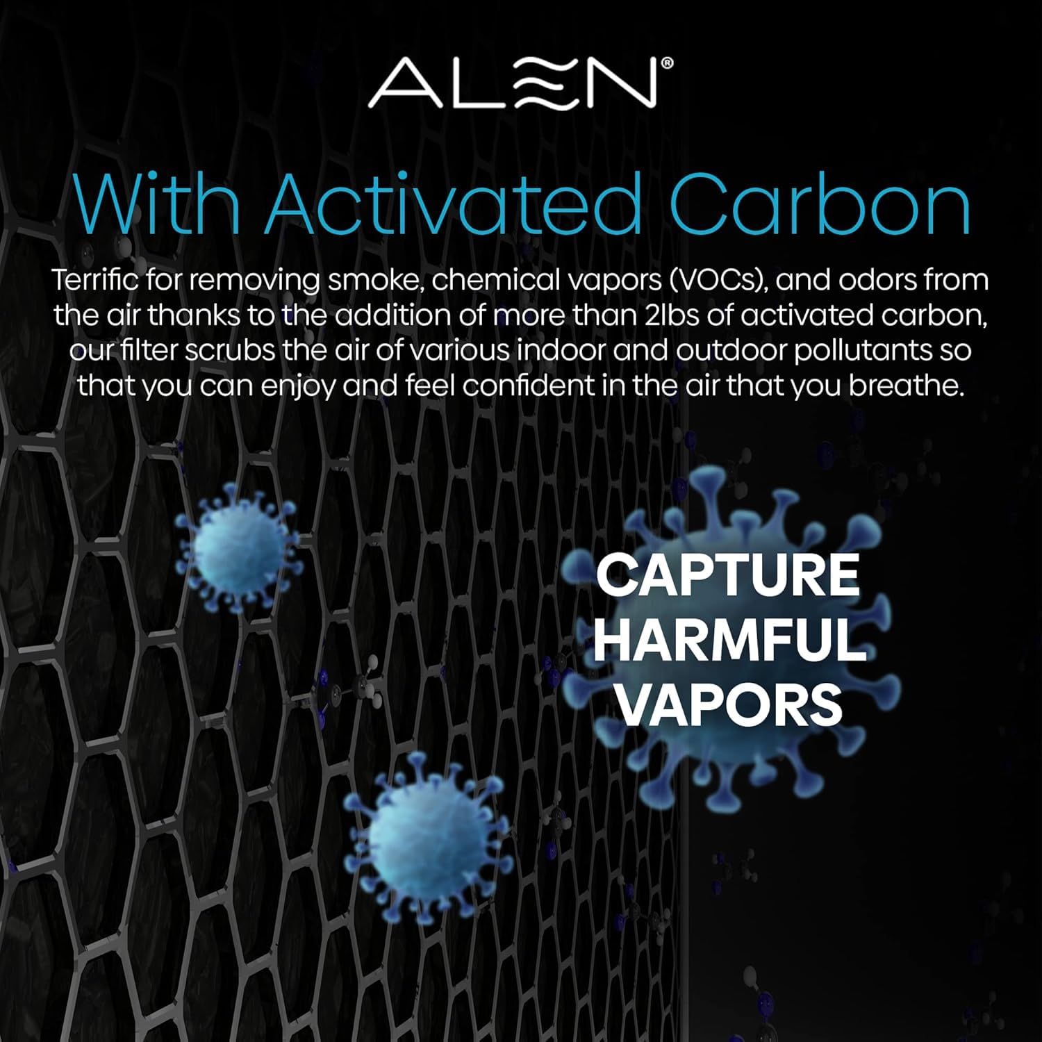 Pre-filter mesh captures dust and hair for easy cleaning.